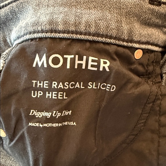 MOTHER The Rascal Sliced up Heel in Digging up Dirt 24 Flare Jeans Grey - Picture 9 of 14